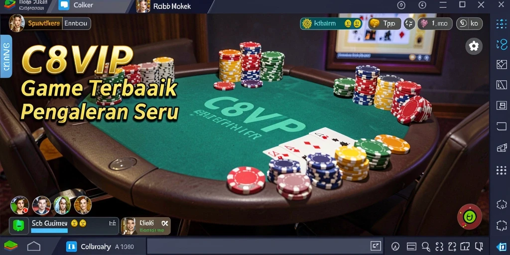 Tampilan gameplay C8VIP dengan suasana Poker yang menyenangkan.