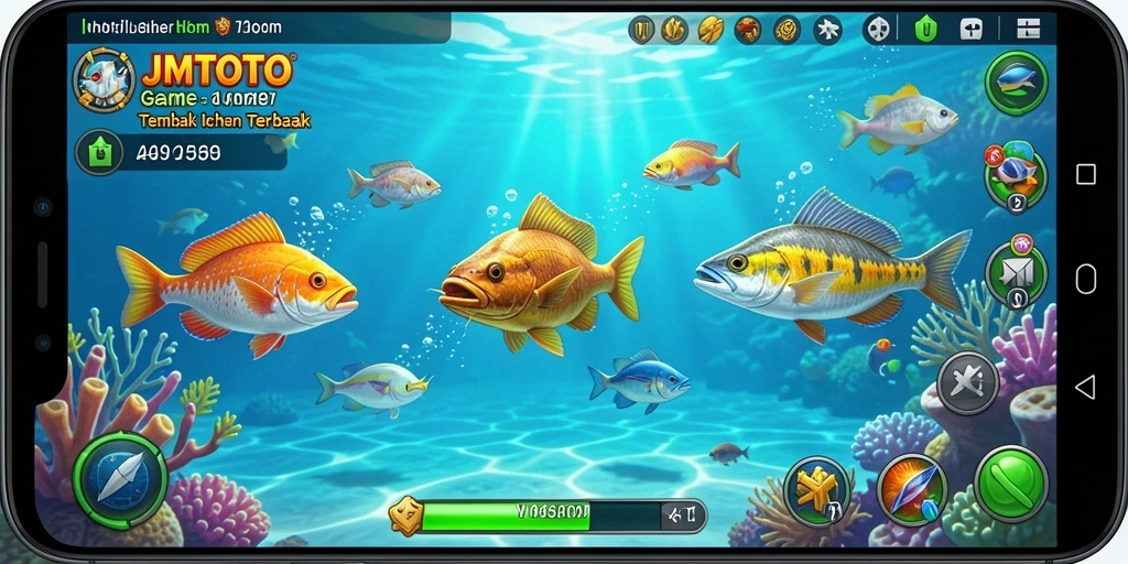 Screenshot JMTOTO menampilkan aksi menembak ikan yang seru.