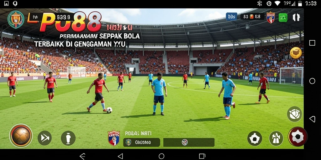 Tampilan gameplay menarik LPO88 dengan aksi sepak bola seru.