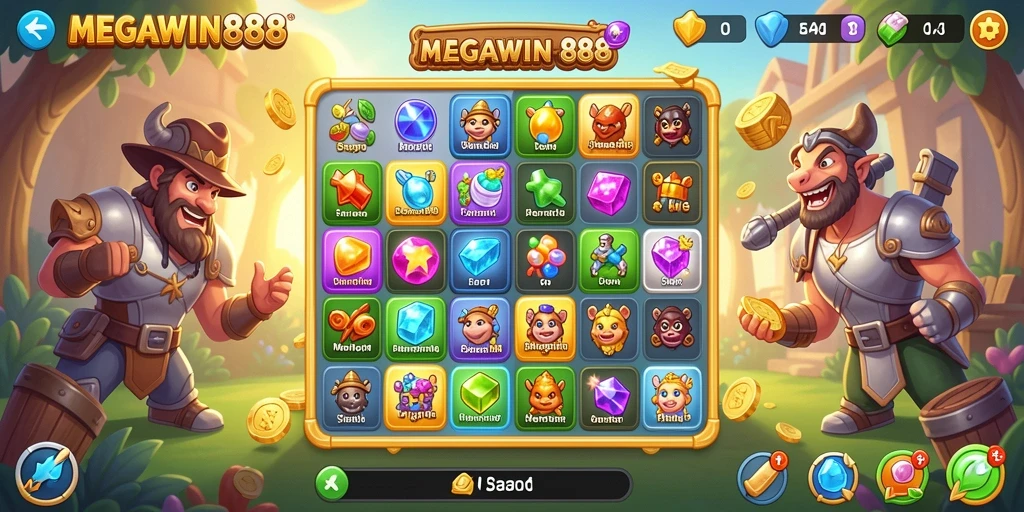 Tampilan menarik gameplay seru dalam MEGAWIN888.