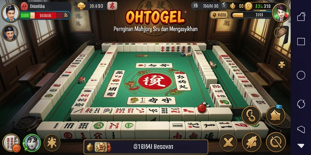Tampilan gameplay menarik dalam permainan Mahjong OHTOGEL.
