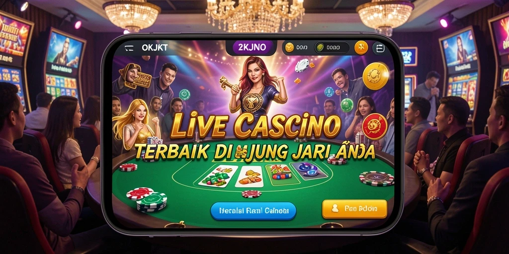 Screenshot utama OKJKT menampilkan gameplay Live Casino yang menarik dan interaktif.