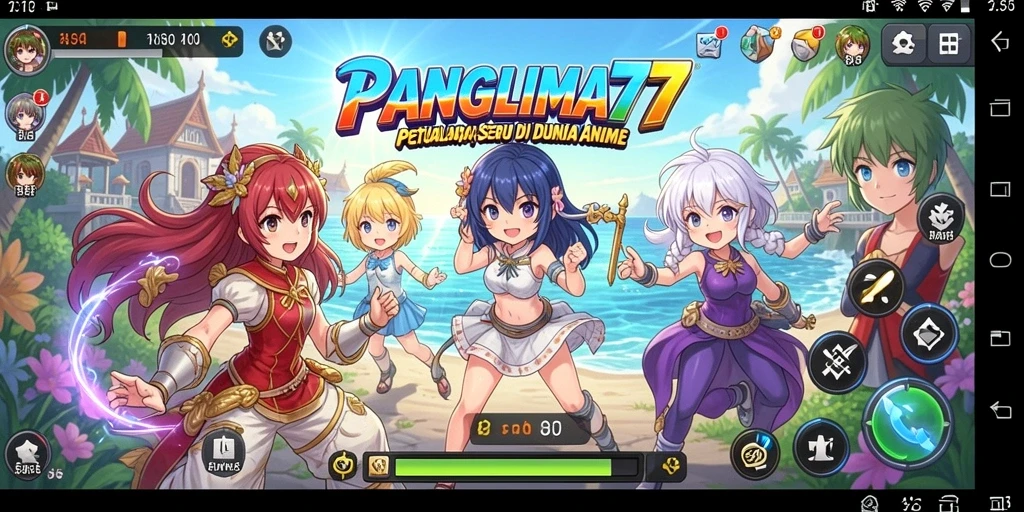 Tampilan gameplay menarik dari PANGLIMA77 saat berpetualang di dunia Anime.