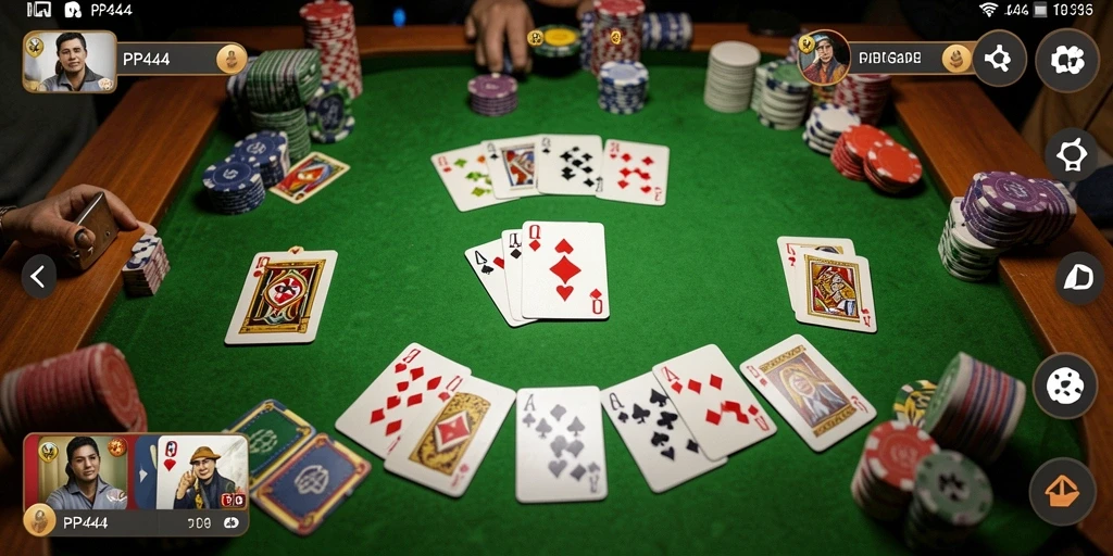 Tampilan screenshot gameplay PP444 menampilkan keseruan bermain Gaple.