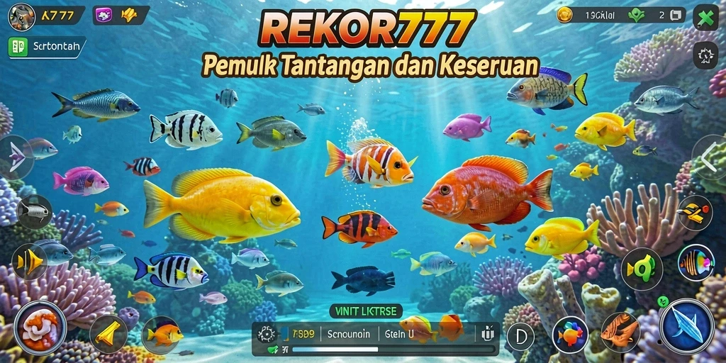 Tampilan gameplay seru dari REKOR777 dengan aksi menembak ikan.